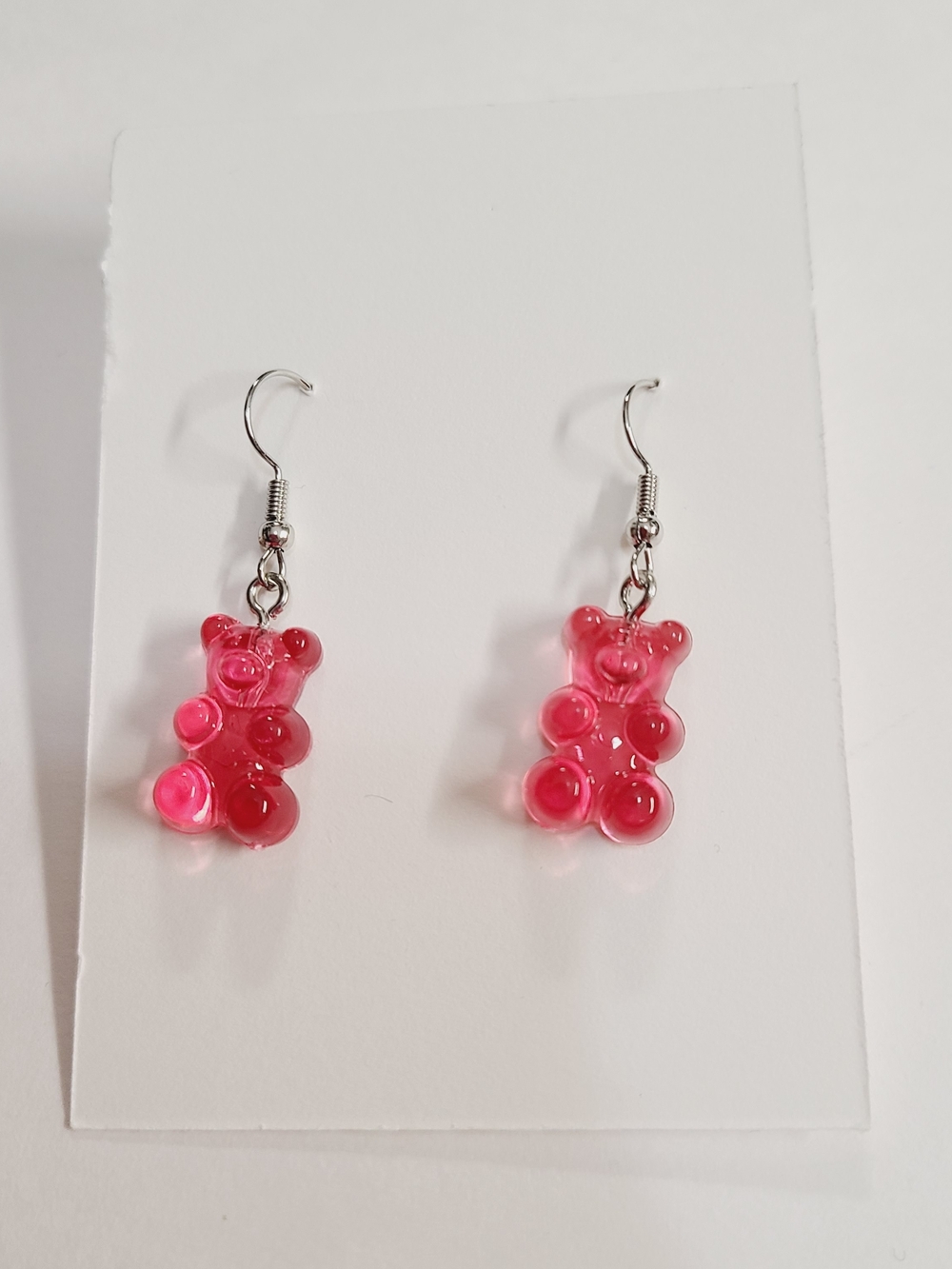 Pink Gummy Bear Drop Earrings - Women Jewelry